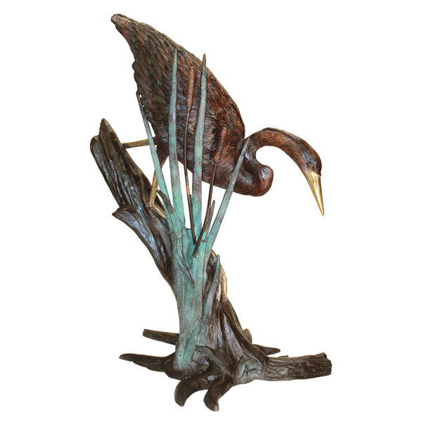 Design Toscano Statue de jardin pêche héron en roseaux Wayfair Canada — free download